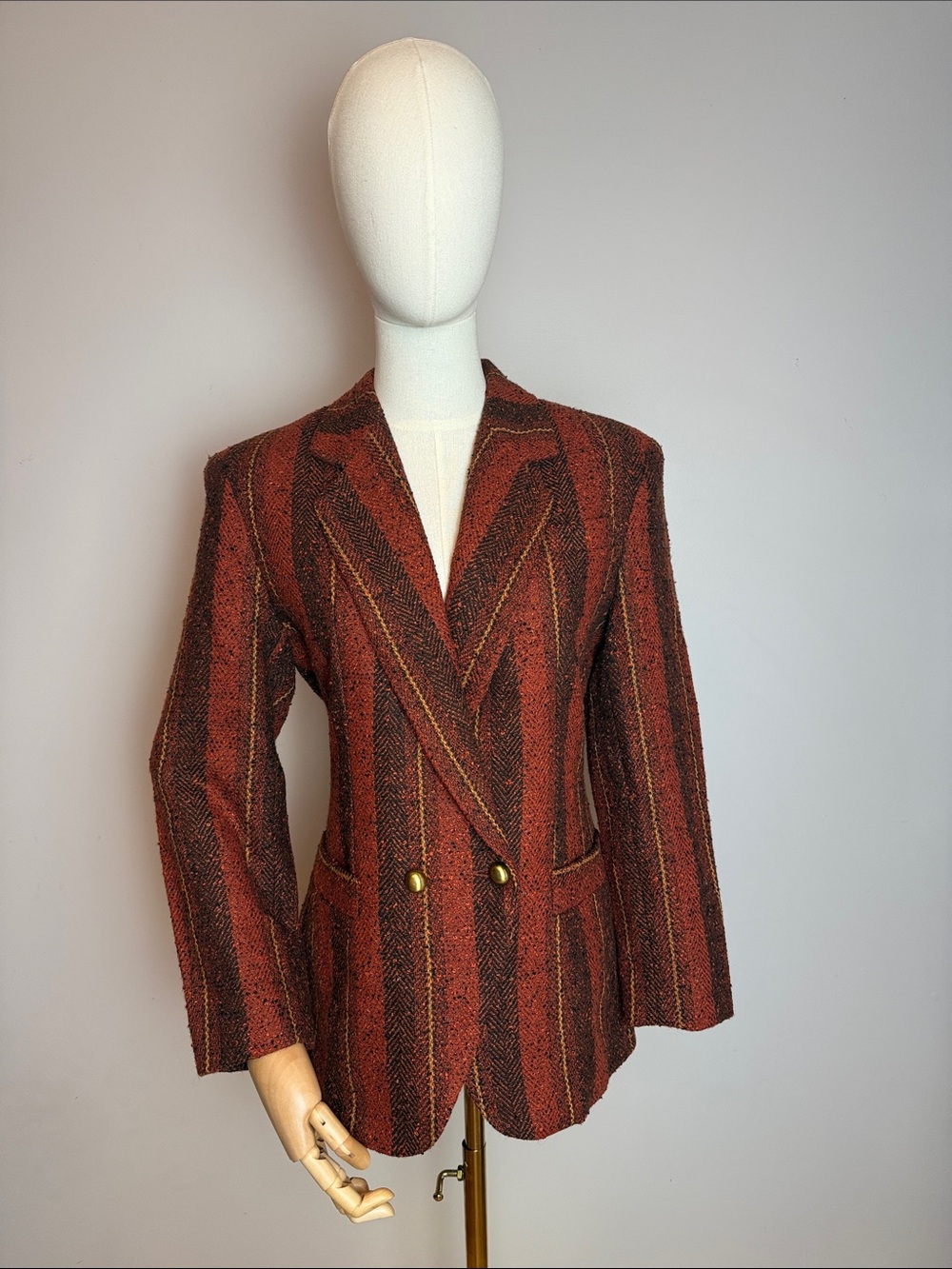 ✨Vintage Café de Paris Striped Tweed Blazer Jacket | Chevron Lapel 1970’s✨